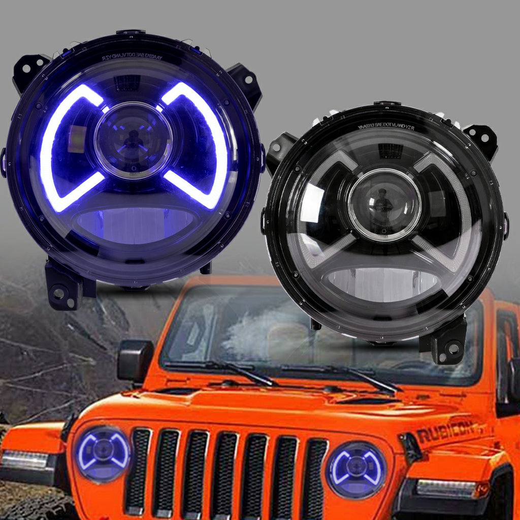 YZautolights Full LED Headlights For Jeep Wrangler 2018-Up
